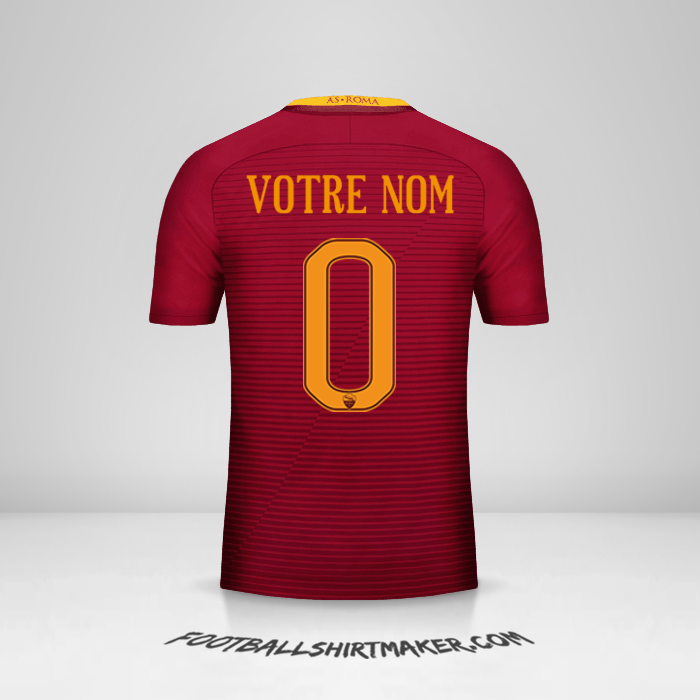 Maillot AS Roma 2016/17 -  votre nom - 0