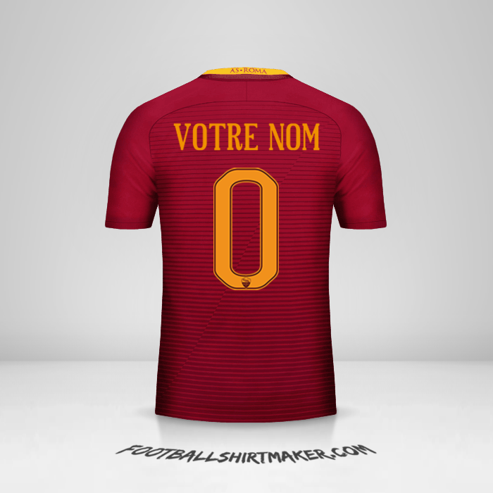 Maillot AS Roma 2016/17 -  votre nom - 0