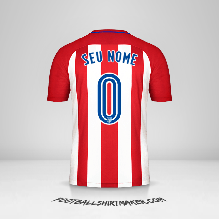 Camisa Atletico Madrid 2016/17 -  seu nome - 0