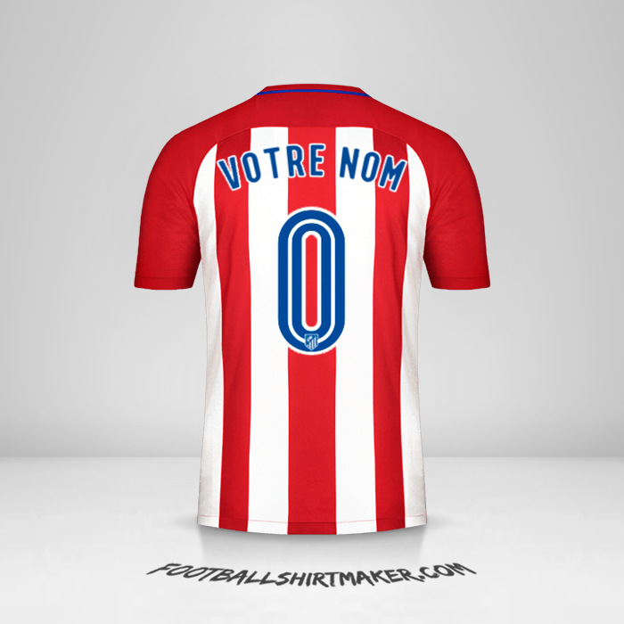 Maillot Atletico Madrid 2016/17 -  votre nom - 0