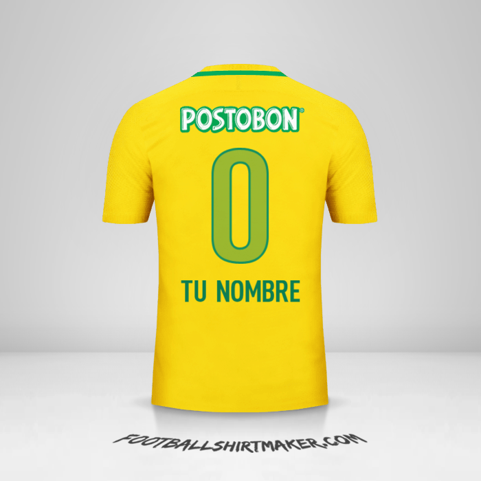 Camiseta Atletico Nacional 2017 II -  tu nombre - 0