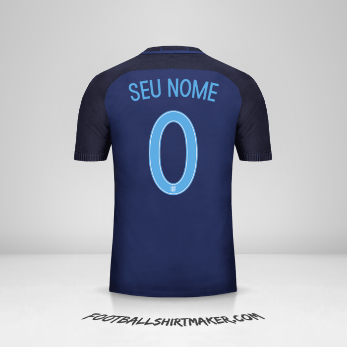 Camisa Inglaterra 2017 II -  seu nome - 0
