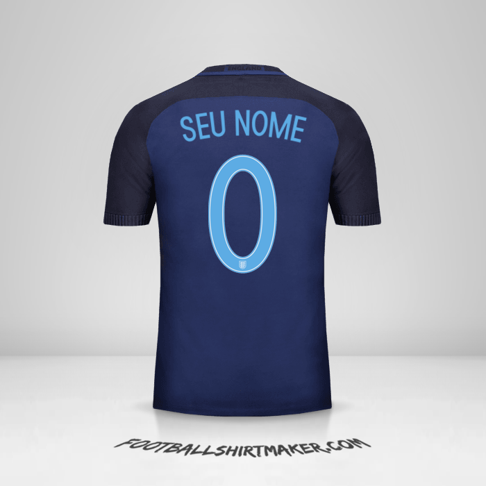 Camisa Inglaterra 2017 II -  seu nome - 0