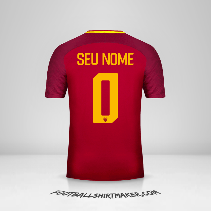 Camisa AS Roma 2017/18 -  seu nome - 0