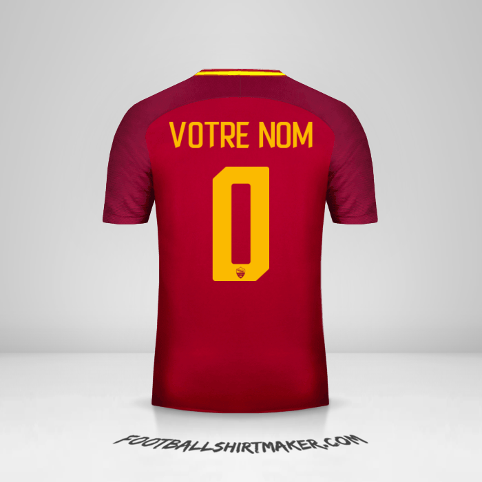 Maillot AS Roma 2017/18 -  votre nom - 0