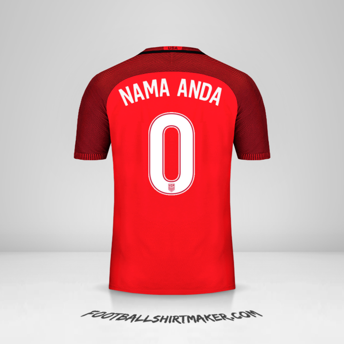 Jersey Amerika Serikat 2017 III -  nama anda - 0