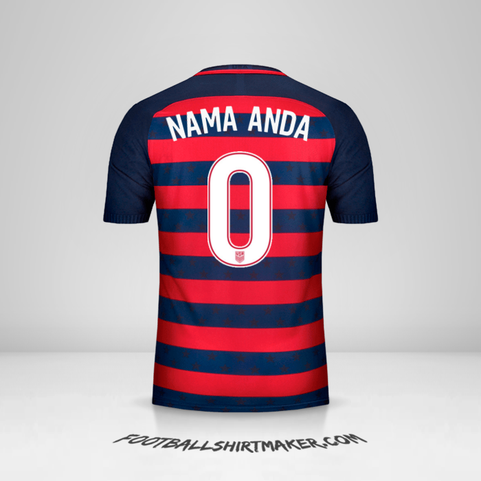 Jersey Amerika Serikat Gold Cup 2017 -  nama anda - 0