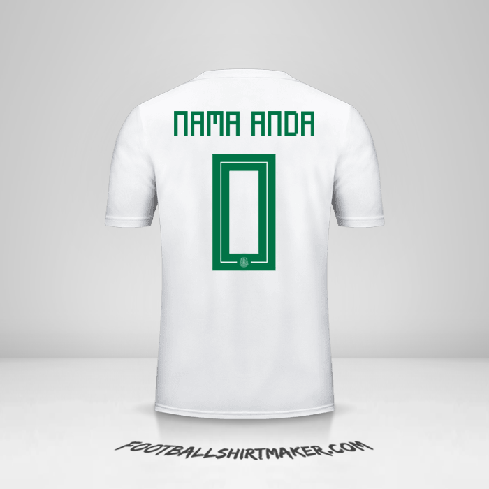 Jersey Meksiko 2018 II -  nama anda - 0