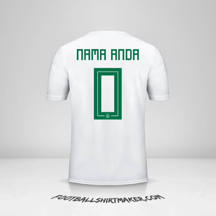 Jersey Meksiko 2018 II -  nama anda - 0