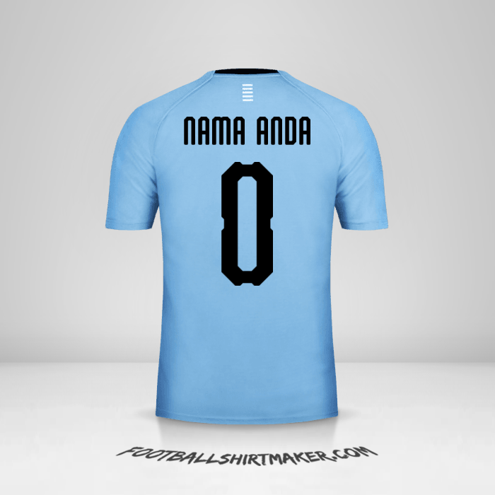 Jersey Uruguay 2018 -  nama anda - 0