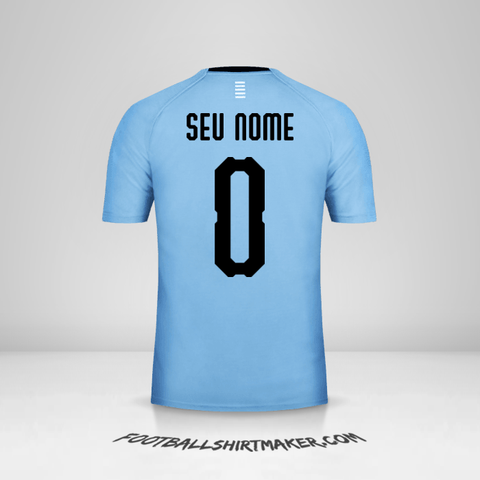 Camisa Uruguai 2018 -  seu nome - 0