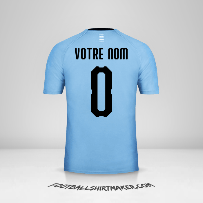 Maillot Uruguay 2018 -  votre nom - 0