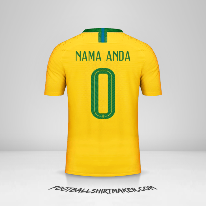 Jersey Brasil 2018 -  nama anda - 0