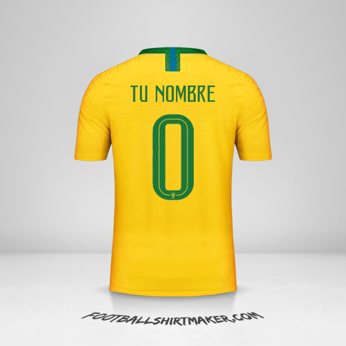 Jersey Brasil 2018 -  tu nombre - 0
