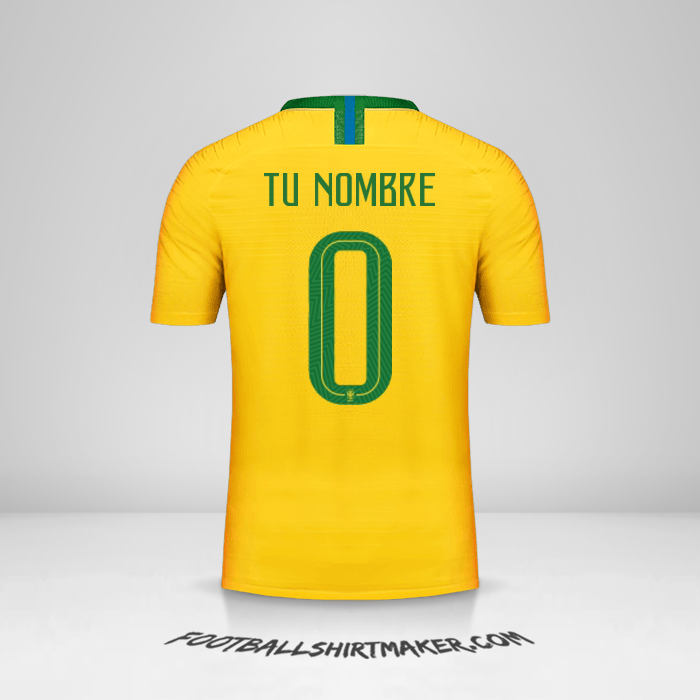 Camiseta Brasil 2018 -  tu nombre - 0