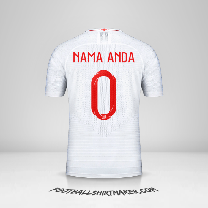 Jersey Inggris 2018 -  nama anda - 0
