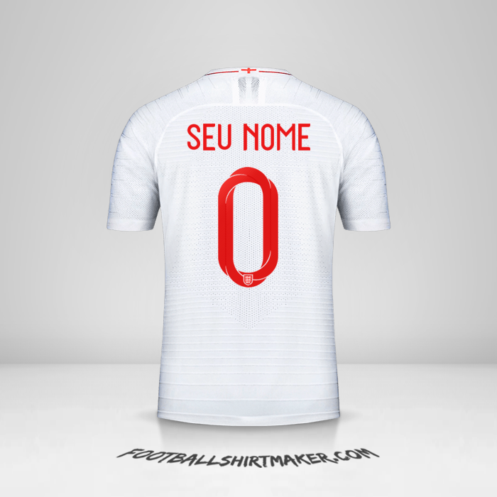Camisa Inglaterra 2018 -  seu nome - 0