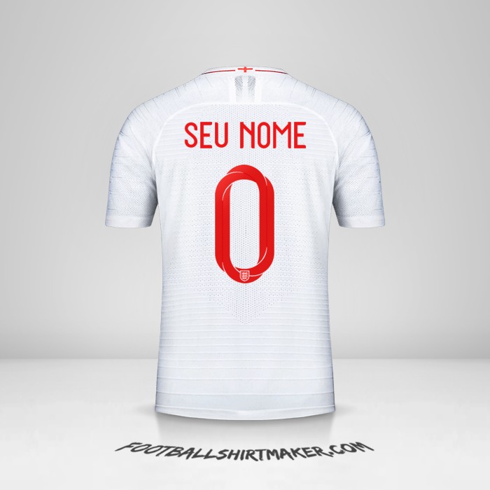 Camisa Inglaterra 2018 -  seu nome - 0