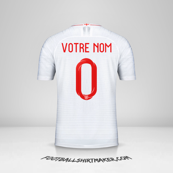 Maillot Angleterre 2018 -  votre nom - 0