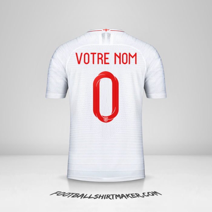 Maillot Angleterre 2018 -  votre nom - 0