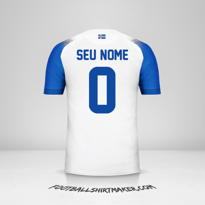 Camisa Islândia 2018 II -  seu nome - 0
