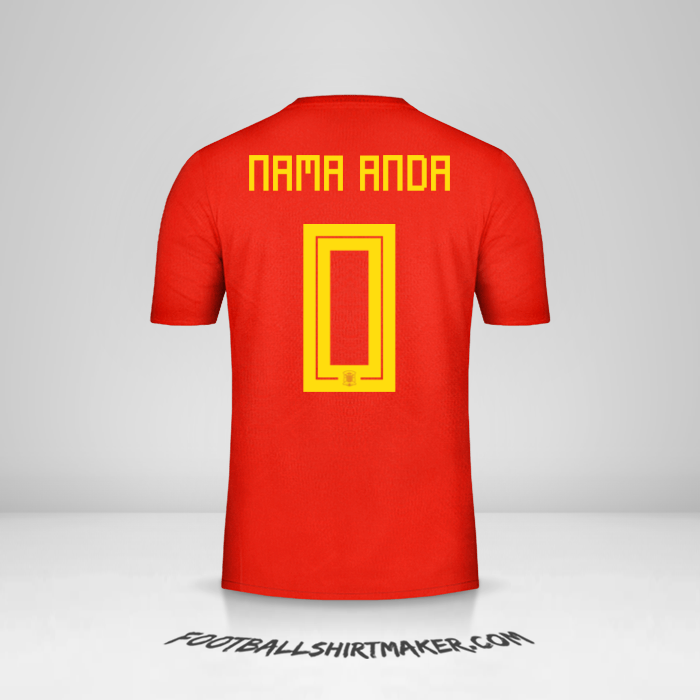 Jersey Spanyol 2018 -  nama anda - 0