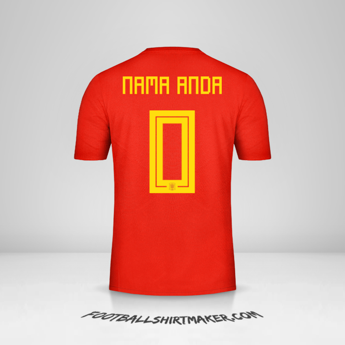 Jersey Spanyol 2018 -  nama anda - 0