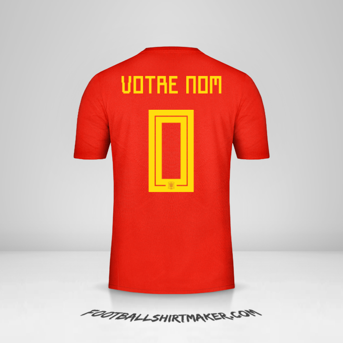 Maillot Espagne 2018 -  votre nom - 0