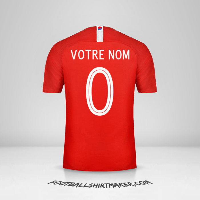 Maillot Corée du Sud 2018 -  votre nom - 0