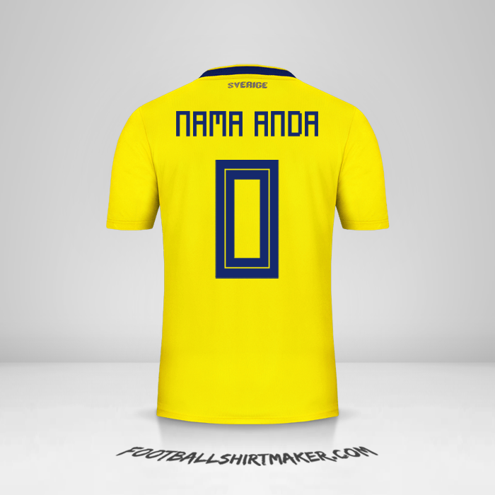 Jersey Swedia 2018 -  nama anda - 0