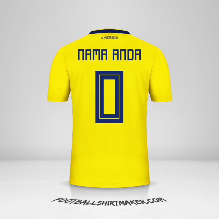 Jersey Swedia 2018 -  nama anda - 0