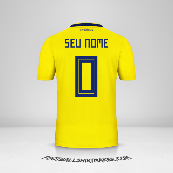Camisa Suécia 2018 -  seu nome - 0