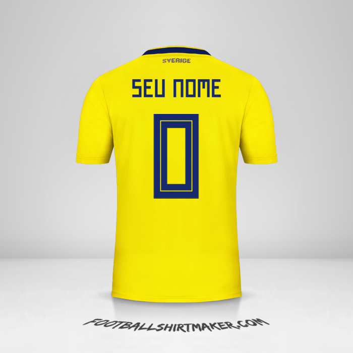 Camisa Suécia 2018 -  seu nome - 0