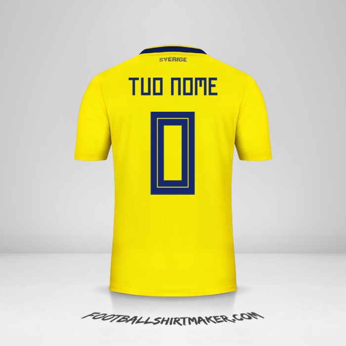 Maglia Svezia 2018 -  tuo nome - 0
