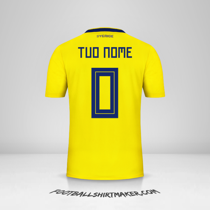 Maglia Svezia 2018 -  tuo nome - 0