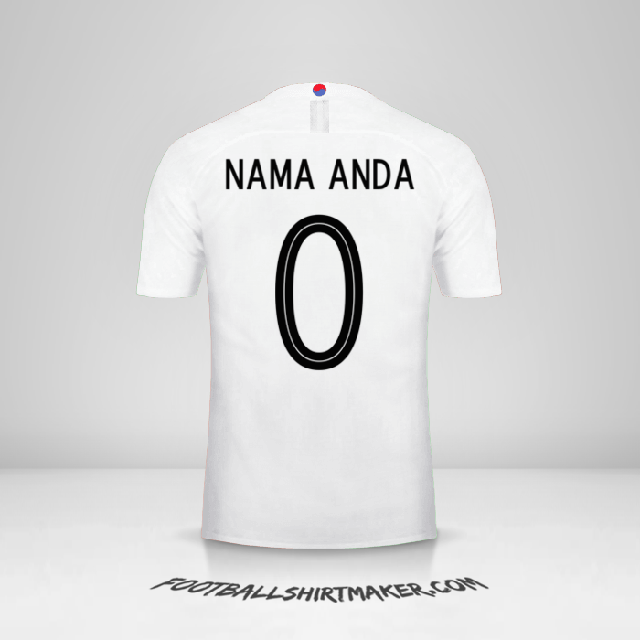 Jersey Korea Selatan 2018 II -  nama anda - 0