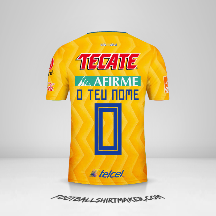 Camisola Tigres UANL 2018/19 -  o teu nome - 0