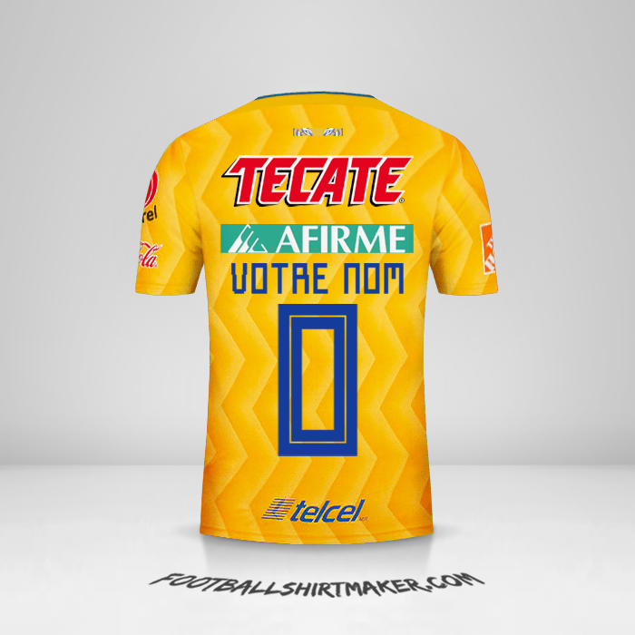 Maillot Tigres UANL 2018/19 -  votre nom - 0