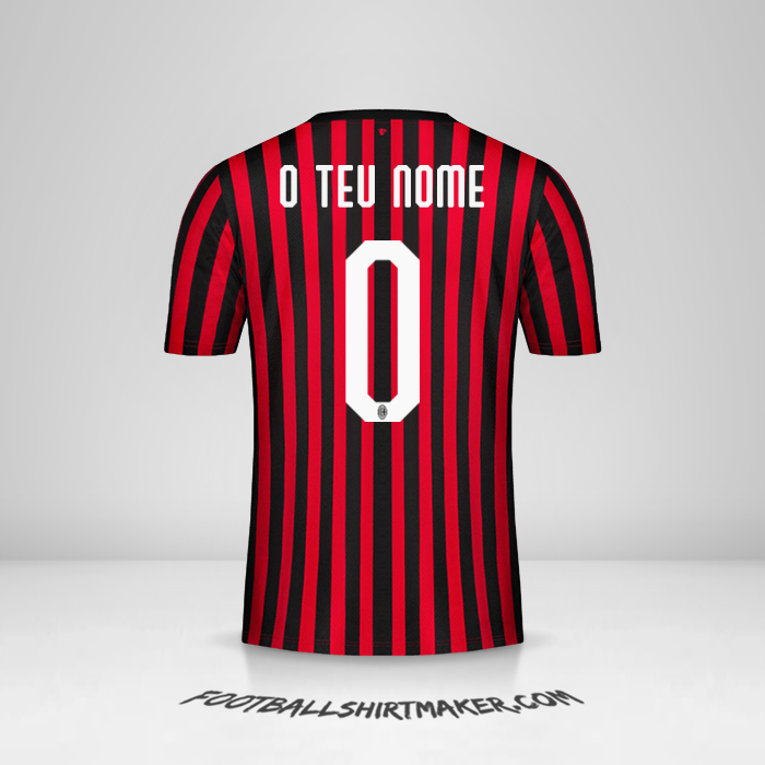Camisola AC Milan 2019/20 -  o teu nome - 0