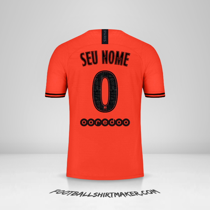 Camisa Paris Saint Germain Jordan 2019/20 II -  seu nome - 0