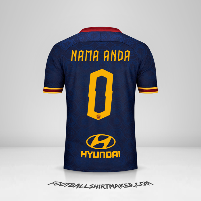 Jersey AS Roma 2019/20 III -  nama anda - 0