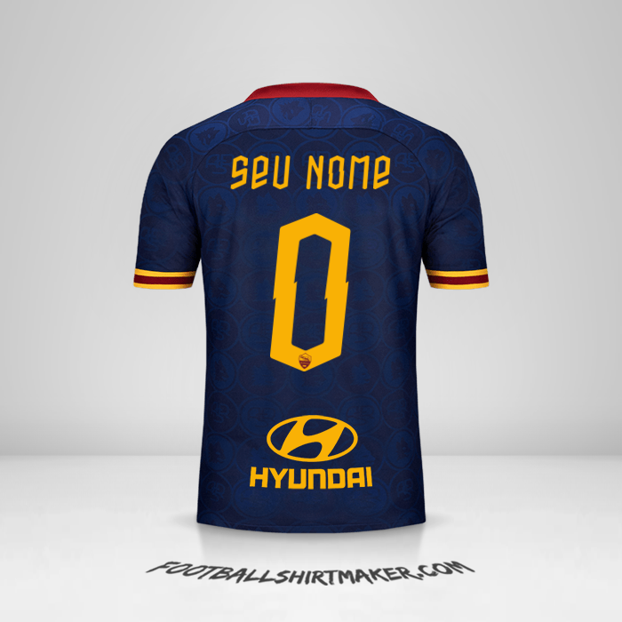 Camisa AS Roma 2019/20 III -  seu nome - 0