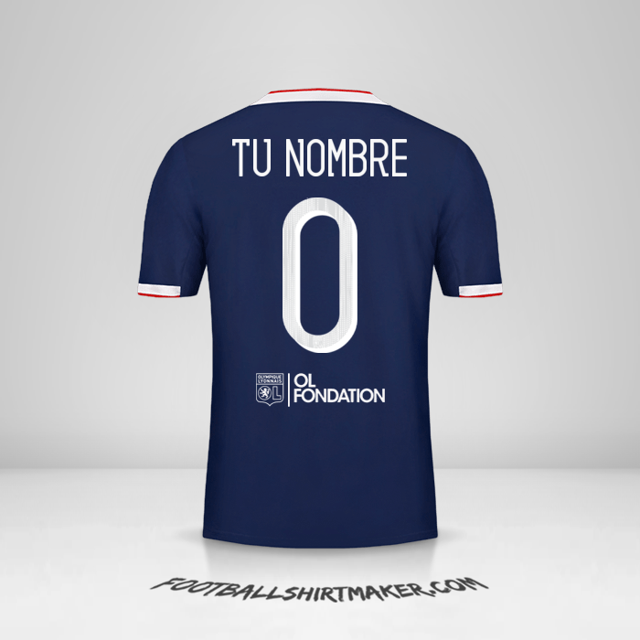 Camiseta Olympique Lyon Cup 2019/20 II -  tu nombre - 0