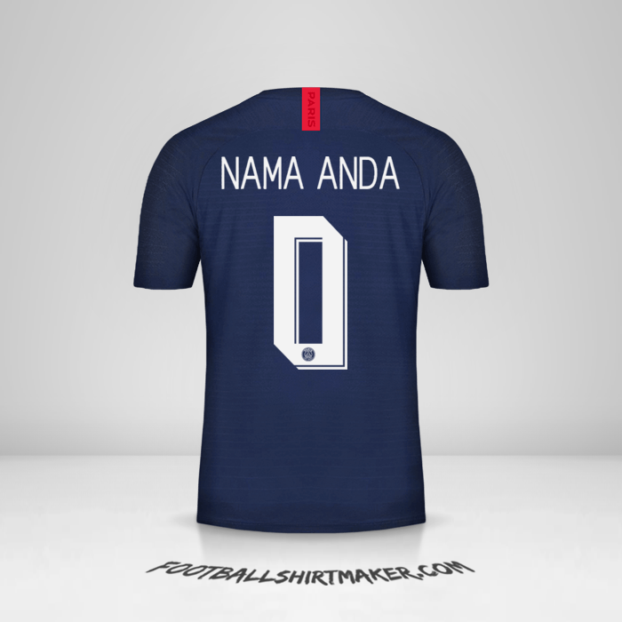 Jersey Paris Saint Germain 2019/20 Cup -  nama anda - 0