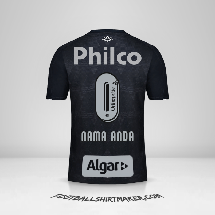 Jersey Santos FC 2019/20 III -  nama anda - 0