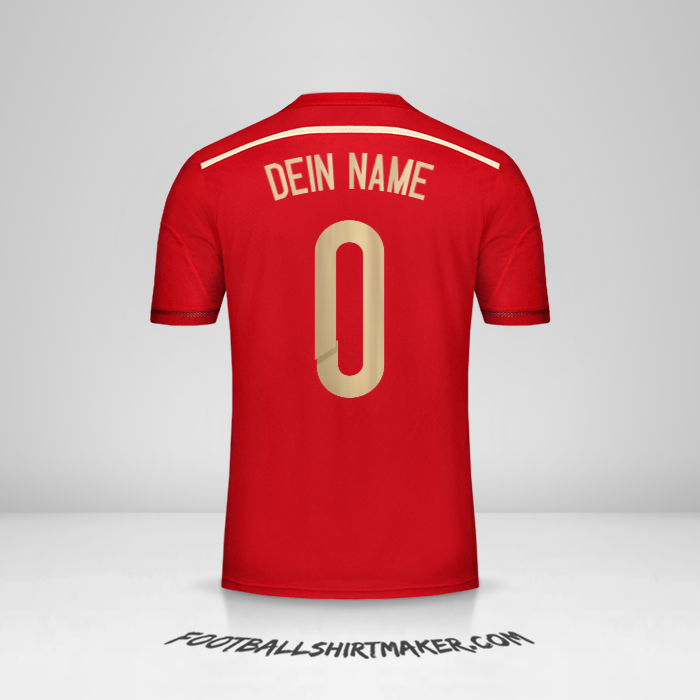 Trikot Spanien 2014 -  dein name - 0