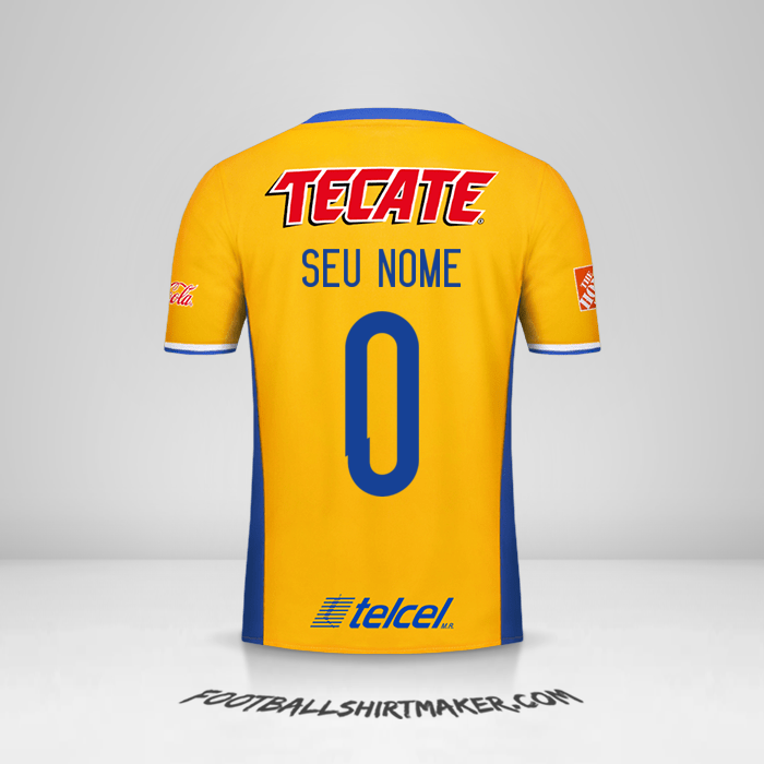 Camisa Tigres UANL 2016/17 -  seu nome - 0