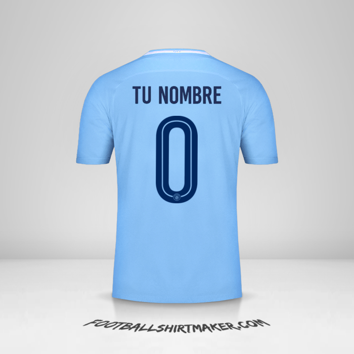 Camiseta Manchester City Cup 2017/18 -  tu nombre - 0