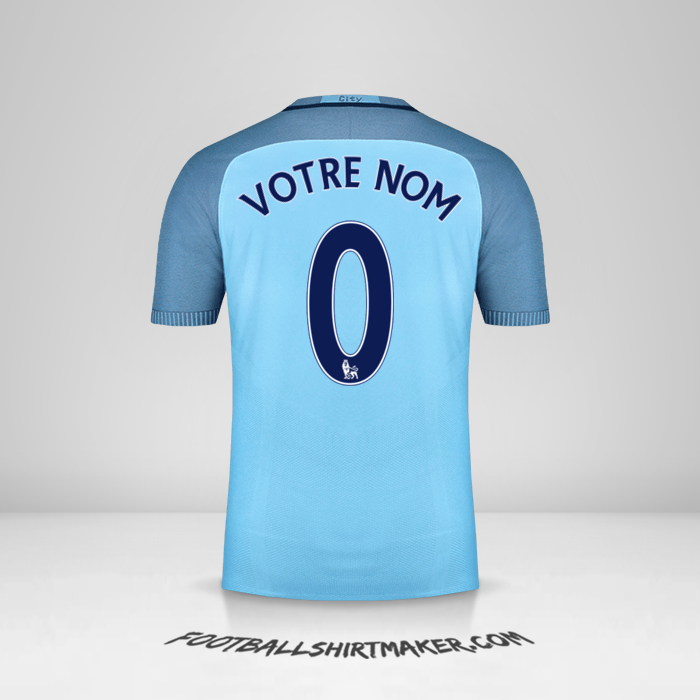Maillot Manchester City 2016/17 -  votre nom - 0