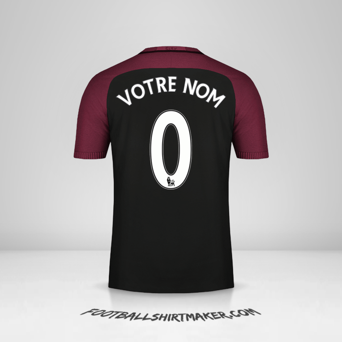Maillot Manchester City 2016/17 II -  votre nom - 0